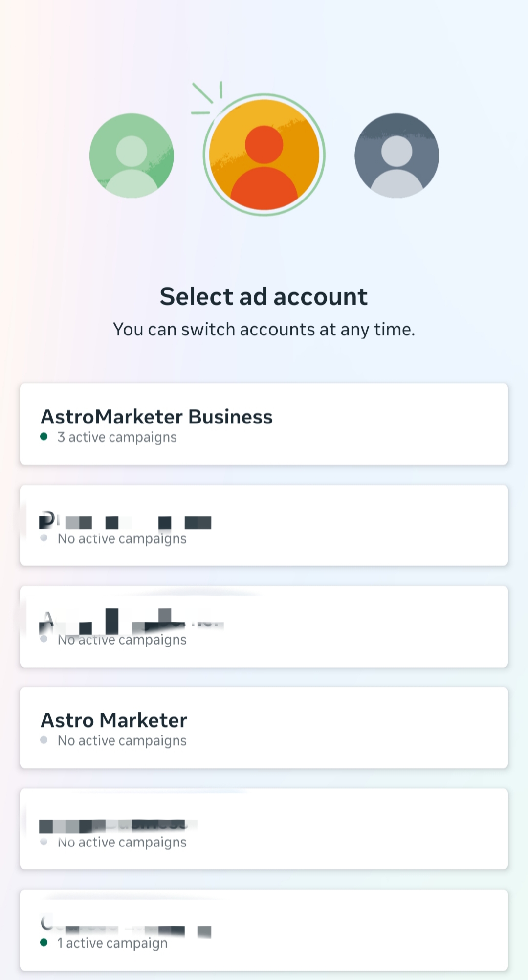 Select Ad Account